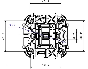 Габаритный размер Проходного переключателя одноклавишного 10А IP44 Legrand Forix (Quteo) (серый)  : Купить электротовары предлагает Электромаркет Elmar Украина